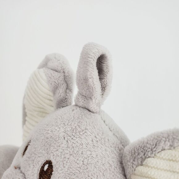 KellyToy Elephant Plush Babies 11" Gray Built-In Rattle Stuffed Animal Clip-On - Picture 3 of 6